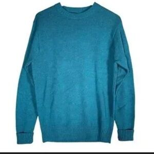 Pendleton Men's Crewneck Shetland Wool In Heather Teal Blue Sweater  XL